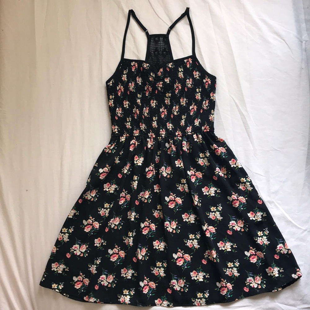 Floral Black Dress